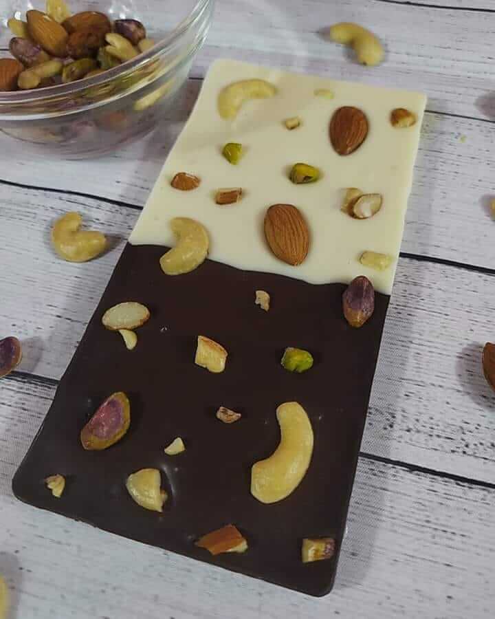 White and Dark Chocolate with Nuts
