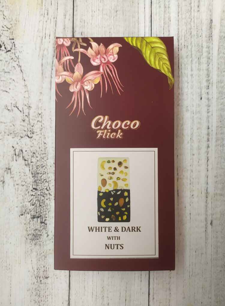 White and Dark Chocolate with Nuts Box