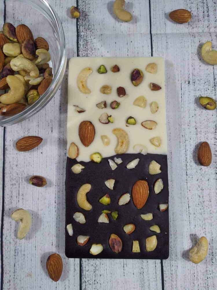 White and Dark Chocolate with Nuts Featured Image