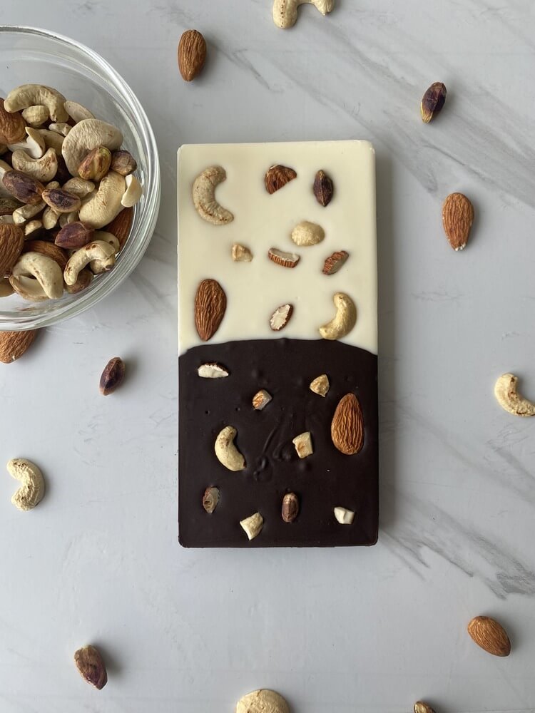 White and Dark Chocolate with Nuts Featured Image
