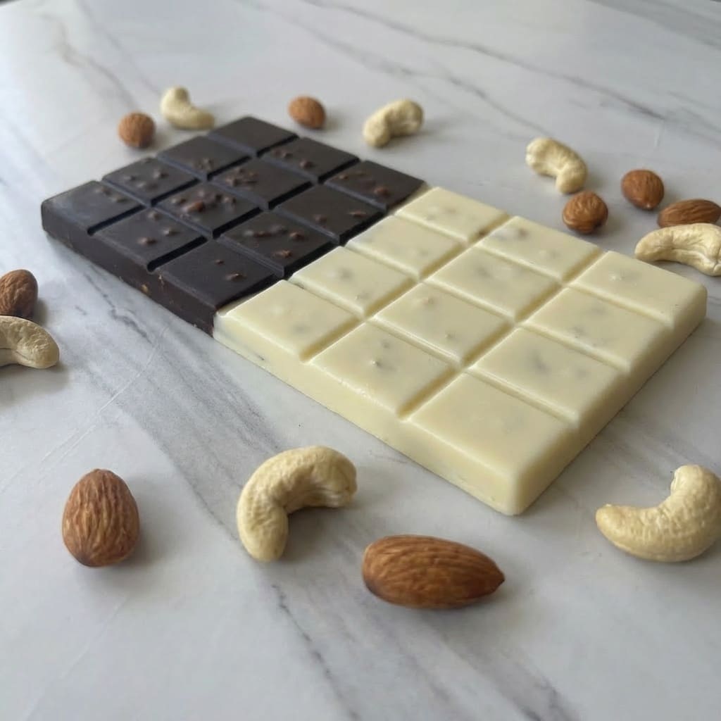 White and Dark Chocolate with Nuts Image