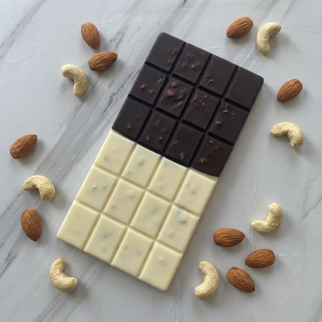 White and Dark Chocolate with Nuts Featured Image